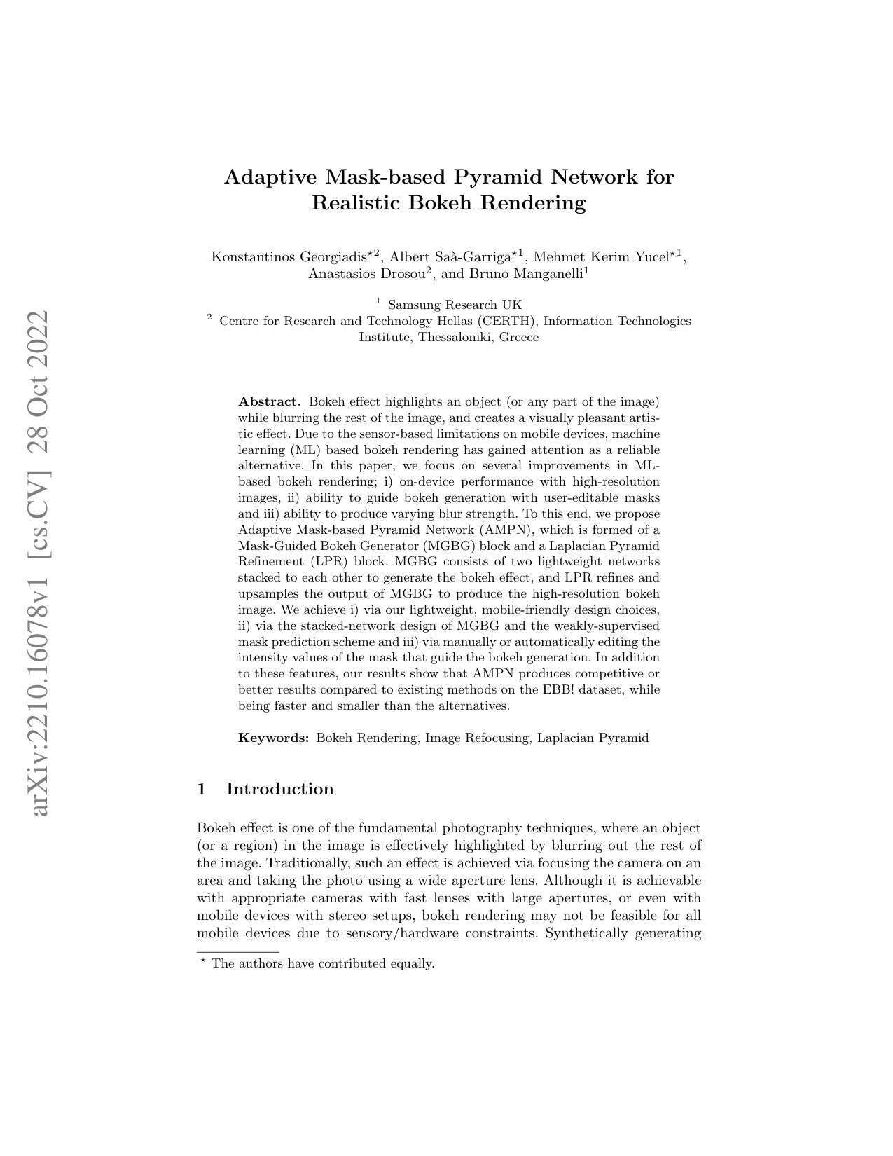 Adaptive Mask-based Pyramid Network