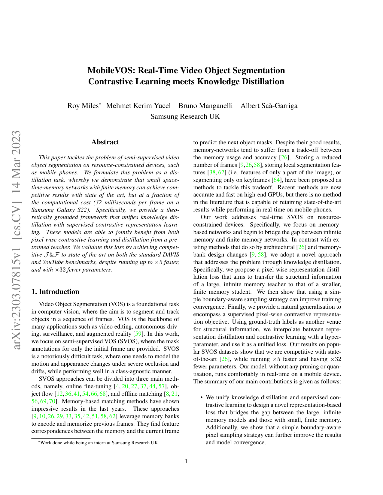 MobileVOS video segmentation results